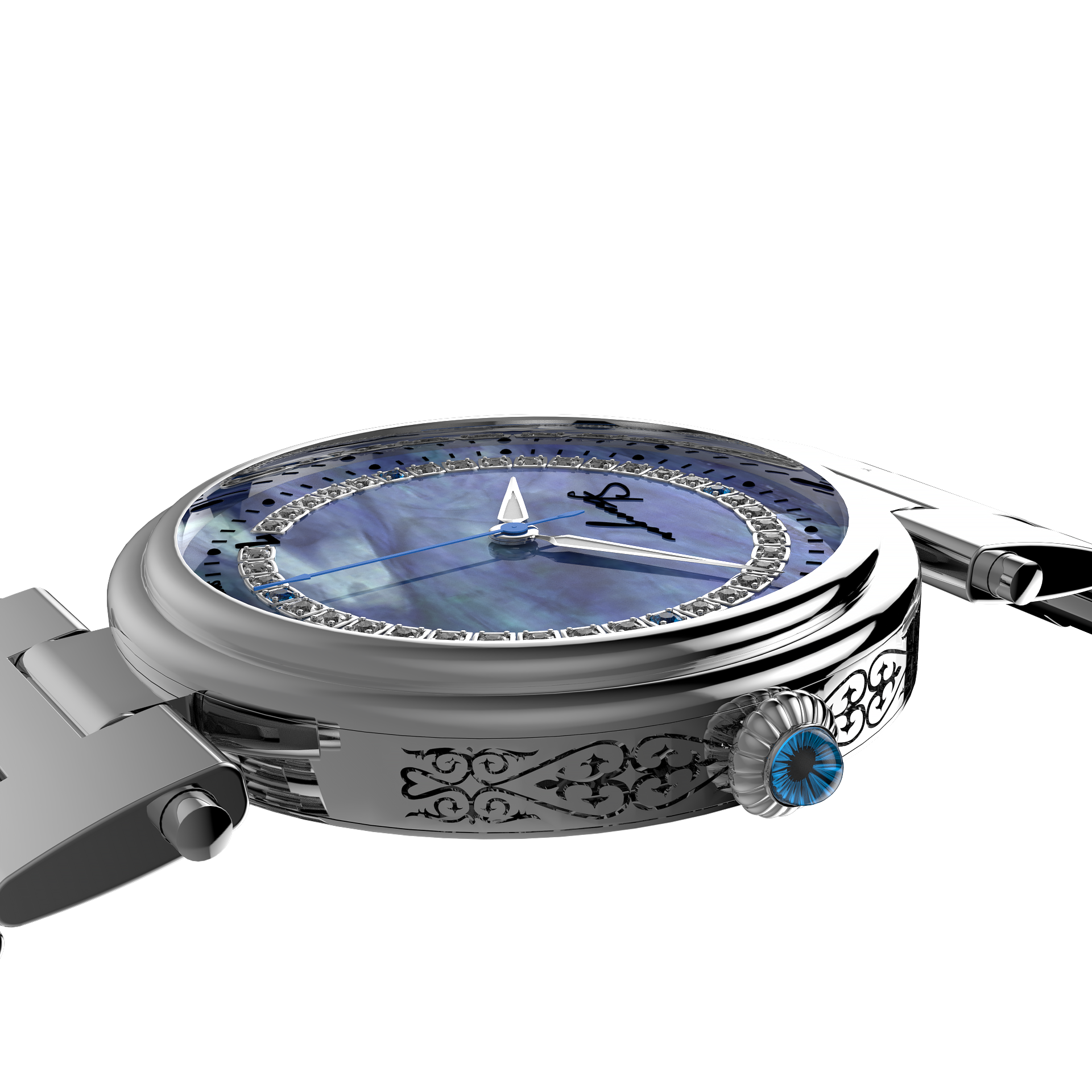 Lady Mother of Pearl - Blue Crystal